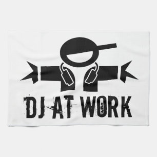 Serviette de Deejay   Équipement DJ avec slogan pe