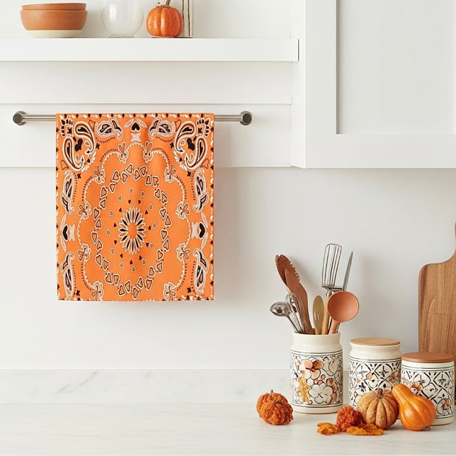 Serviette de design oriental orange (Créateur téléchargé)