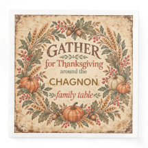 Serviette de dîner en papier personnalisée vintage