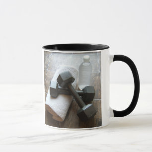 Serviette de Dumbells de forme physique et tasse