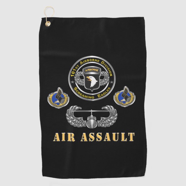 Serviette De Golf 101e division aéroportée Assaut aérien (Devant)