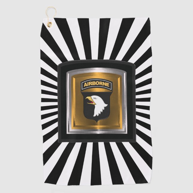 Serviette De Golf 101e division aéroportée "Hurlant les aigles" (Devant)