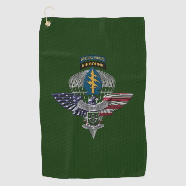 Serviette De Golf 10e Groupe des forces spéciales (aéroporté) Aigle (Devant)