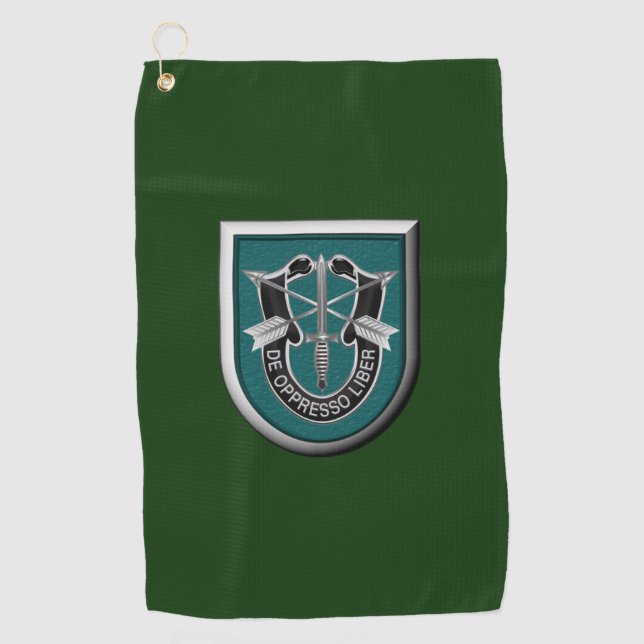 Serviette De Golf 19e insigne du Groupe des forces spéciales (aéropo (Devant)