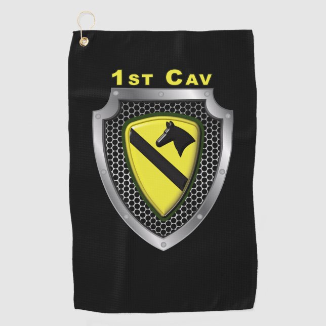Serviette De Golf 1re division de cavalerie 1re équipe Bouclier pers (Devant)