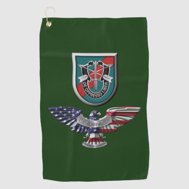Serviette De Golf 20e Ancien aigle du Groupe des forces spéciales (Devant)