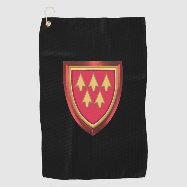 Serviette De Golf 32e Patch Customisé du Commandement de la défense  (Devant)