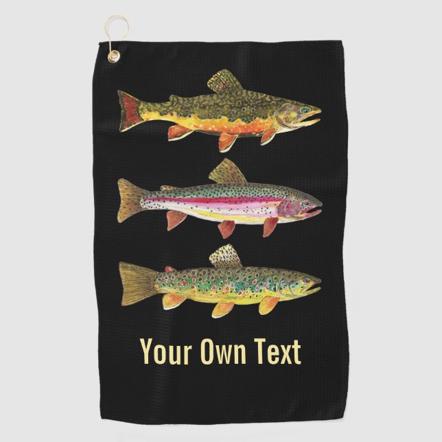 Serviette De Golf 3 Big Trout Fly Fishing Ichthyologie Cool du pêche (Devant)