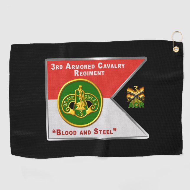 Serviette De Golf 3e Ligne directrice du régiment de cavalerie blind (Horizontal)