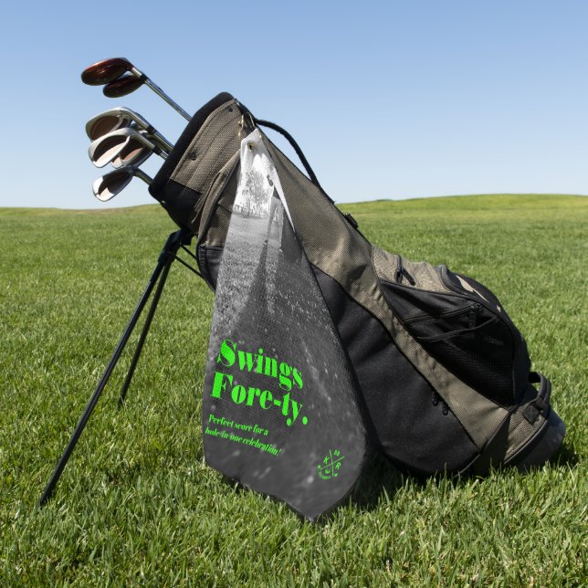 Serviette De Golf 40ème 50ème anniversaire Fête des pères Golf Papa (Vert)