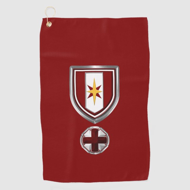 Serviette De Golf 44e Brigade Médicale Customisée Patch & Insignia (Devant)