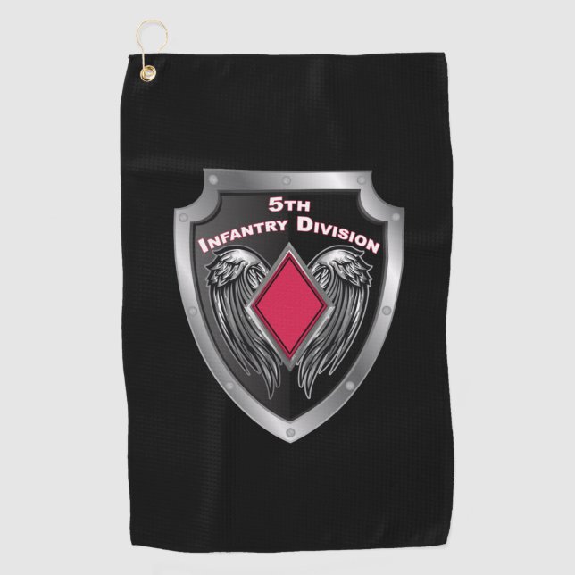Serviette De Golf 5e division d'infanterie Bouclier Customisé (Devant)