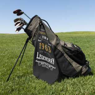 Serviette De Golf 60th Birthday 1963 Ajouter Nom Legendary Black Gol