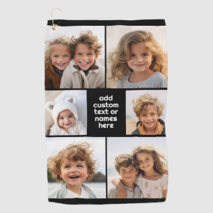 Serviette De Golf 6 Collage photo minimaliste - blanc et noir