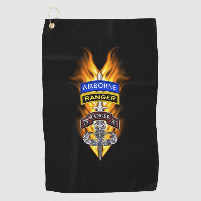 Serviette De Golf 75e Dagger de flammes aéroporté (Devant)