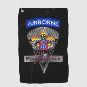 Serviette De Golf 82e division aéroportée Parachutistes de flammes