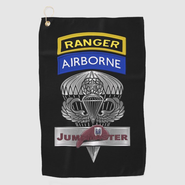 Serviette De Golf 82nd Airborne Division Airborne Ranger Jumpmaster (Devant)