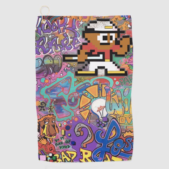 Serviette De Golf 8 bits Tee Time XXX3 Design Golf Towel (Devant)