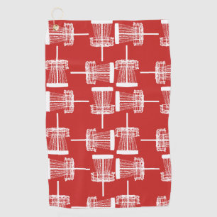 Serviette de golf à disque rouge
