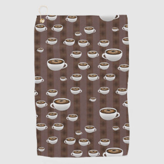 Serviette de golf à rayures avec café