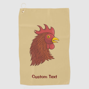 Serviette de golf à tête de Coq Rouge