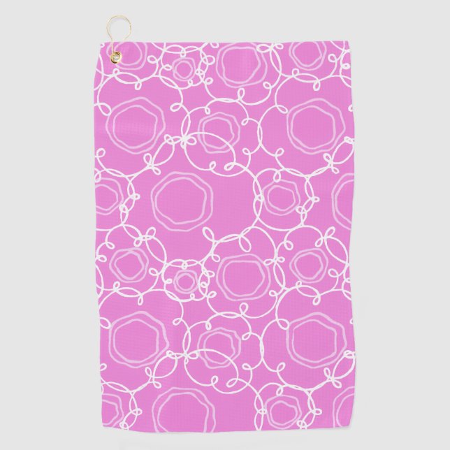Serviette De Golf Abstract Floral Matrix (Pink) Fine Art (Devant)