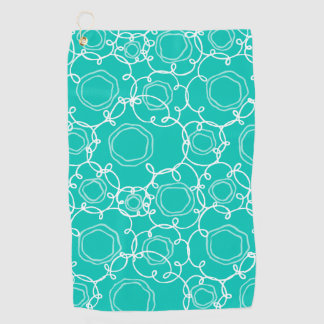 Serviette De Golf Abstract Floral Matrix (Teal) Fine Art