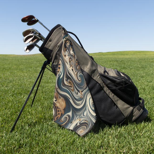 Serviette De Golf Abstract Leopard Print Swirl (Vert)