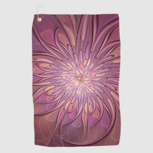 Serviette De Golf Abstrait Floral Fractal Art Berry couleurs