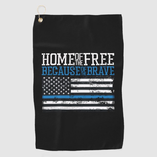 Serviette De Golf Accueil des libres à cause du brave drapeau améric (Devant)