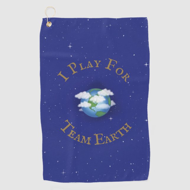 Serviette De Golf Activisme Mondial Personnalisé "Je Joue Pour Team  (Devant)