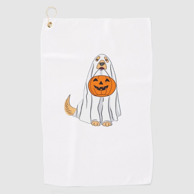 Serviette De Golf Adorable Éffrayant Golden Retriever Ghost Classic  (Devant)