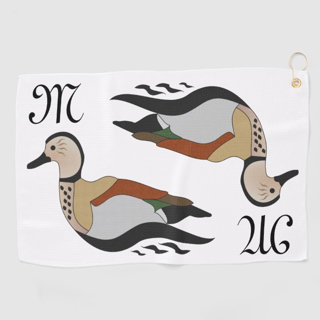 Serviette De Golf Adorable Ringed Teal Duck Swimming (Horizontal)