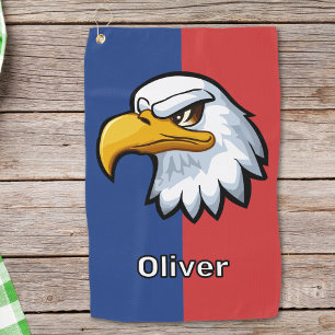 Serviette De Golf Aigle de dessin animé patriotique gras