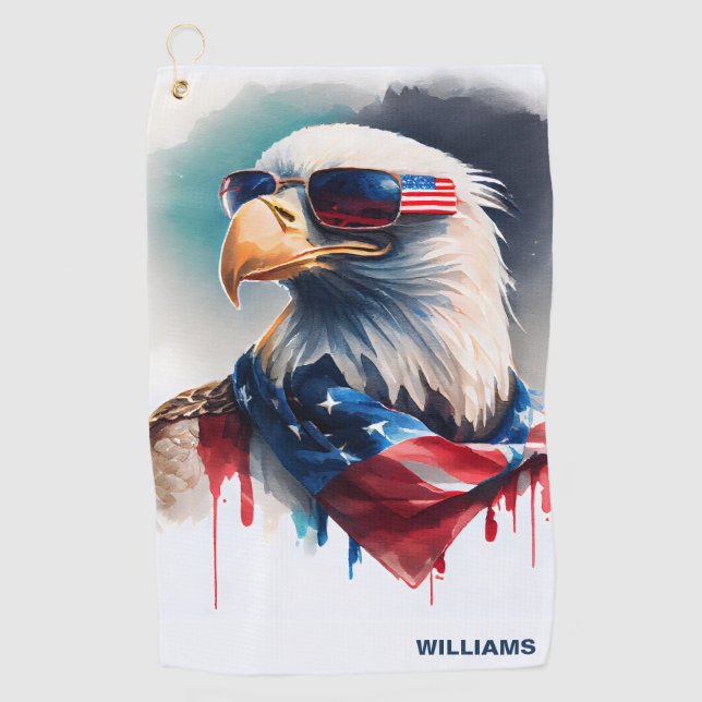 Serviette De Golf Aigle patriotique (Devant)