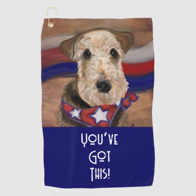 SERVIETTE DE GOLF AIREDALE TERRIER (Devant)
