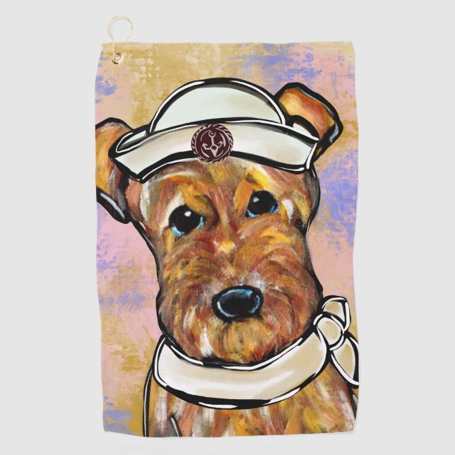 Serviette De Golf Airedale Terrier   (Devant)