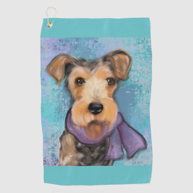 Serviette De Golf Airedale Terrier (Devant)