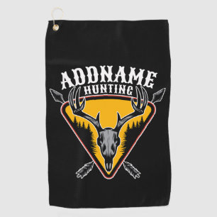 Serviette De Golf AJOUTER NOM Hunter Elk Crâne Gros Antlers Chasse a