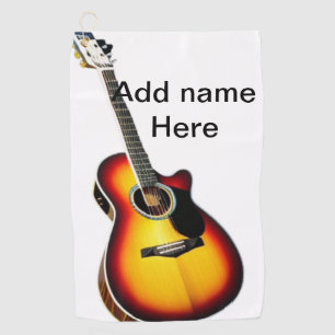Serviette De Golf Ajouter votre nom texte brun acoustique guitare éd