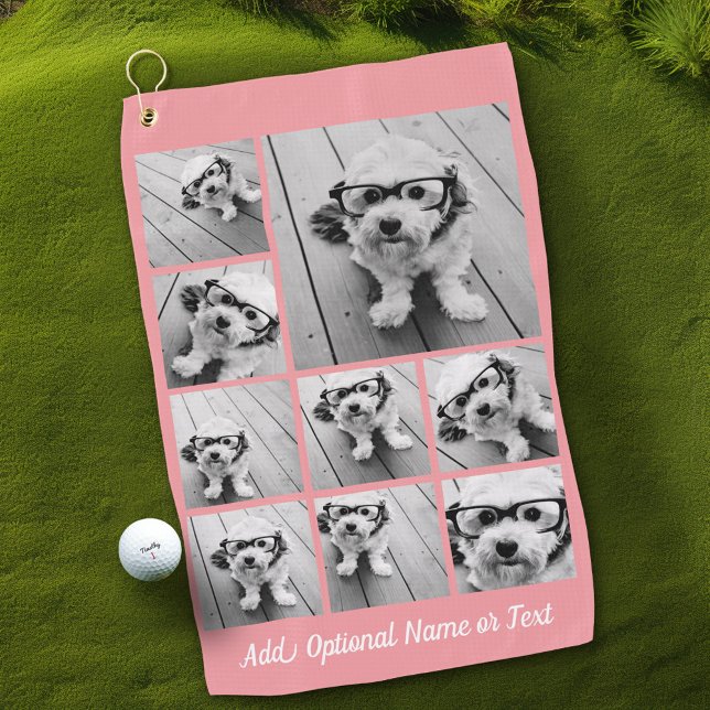 Serviette De Golf Ajouter votre propre collection de 9 photos — Peut (Personalized Golf Towel with Photos and Text)