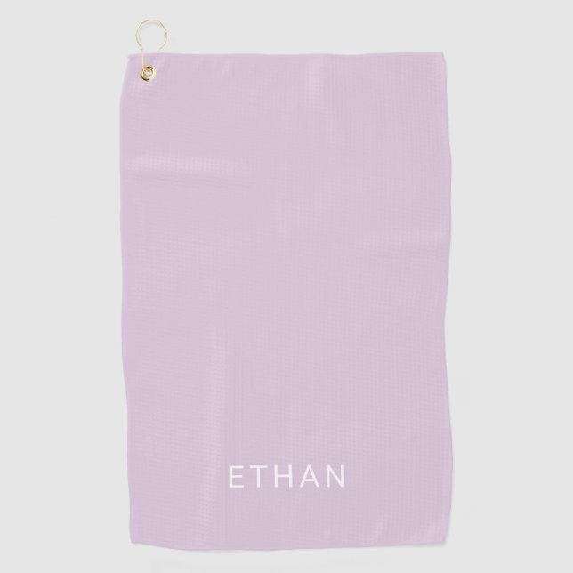 Serviette De Golf Ajoutez votre pourpre | en pastel nommé (Devant)