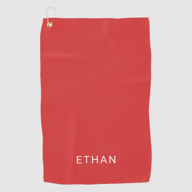 Serviette De Golf Ajoutez votre rouge nommé de | (Devant)