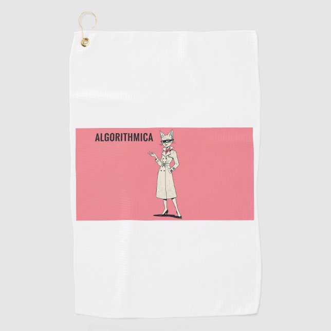 Serviette De Golf Algorithm Cat Spirit Girl – Golf Accessories Colle (Devant)
