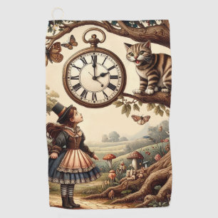 Serviette De Golf Alice et Chat du Cheshire : Fantaisie merveilleuse