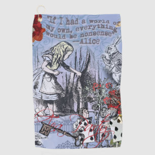 Serviette De Golf Alice nonsense rideau merveilleux - Bleu