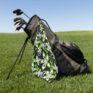 SERVIETTE DE GOLF ALOHA HAWAII (NOIR/LIME)