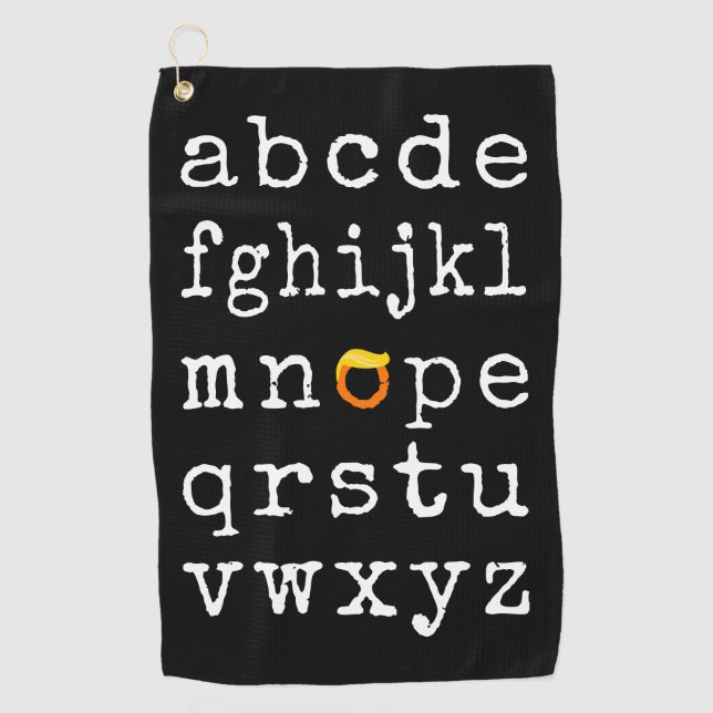 Serviette De Golf Alphabet anti-Trump - Nope V (Devant)