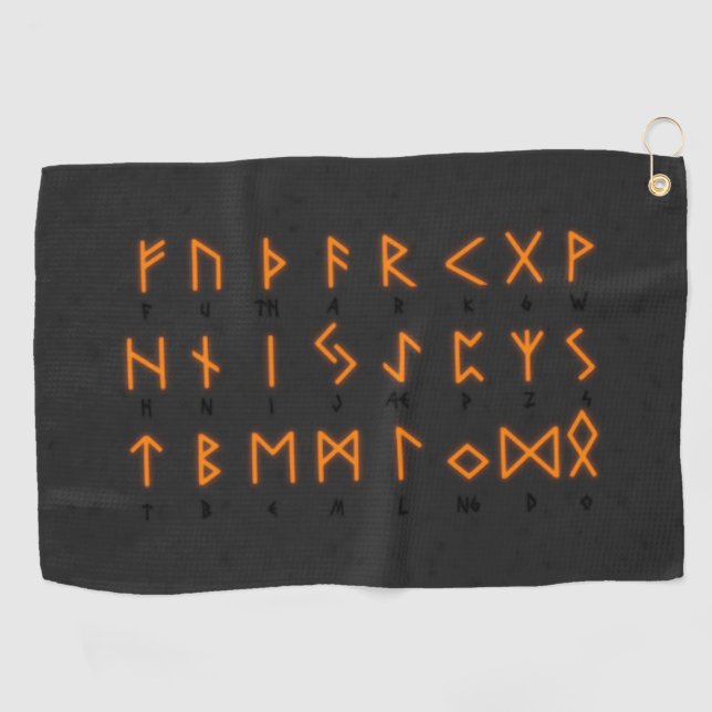 Serviette De Golf Alphabet Runic Viking (Horizontal)