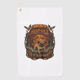 Serviette De Golf Am Night Fear Me Pug Halloween Moon_1